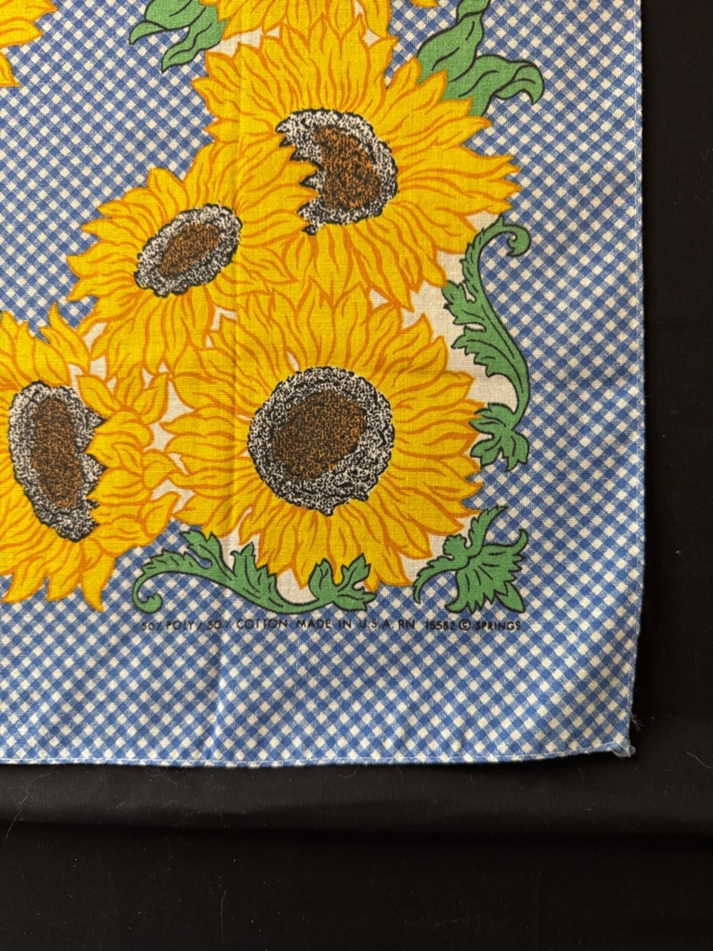 Vintage Sunflower Bandana Scarf - Picture 6 of 8